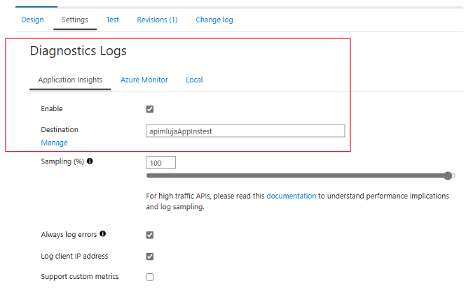APIM – enabling Application Insights logging