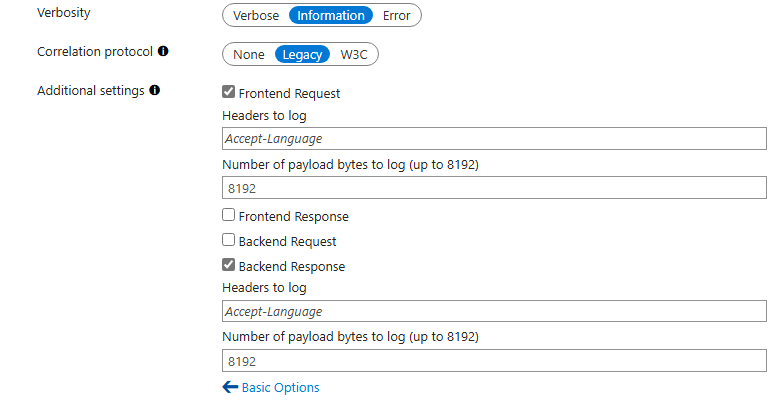 APIM – selecting operations to log