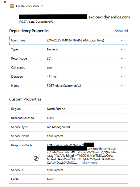 Application Insights – response details