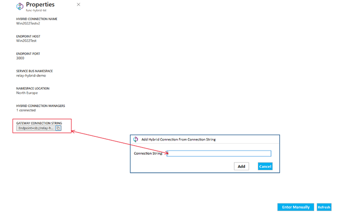 HCM - adding connection manually